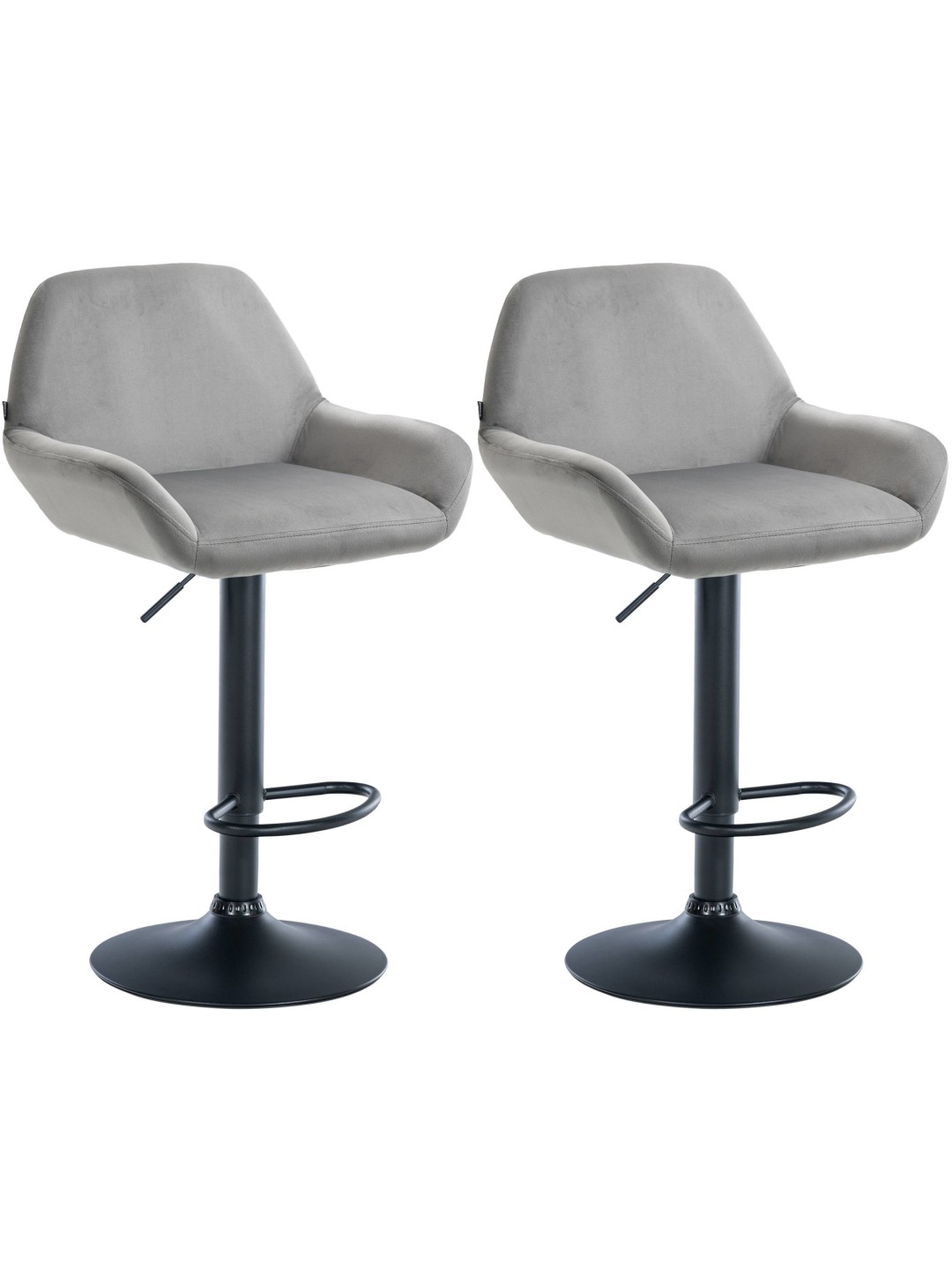 Sada 2 barových stoličiek Braga velvet, sivá
