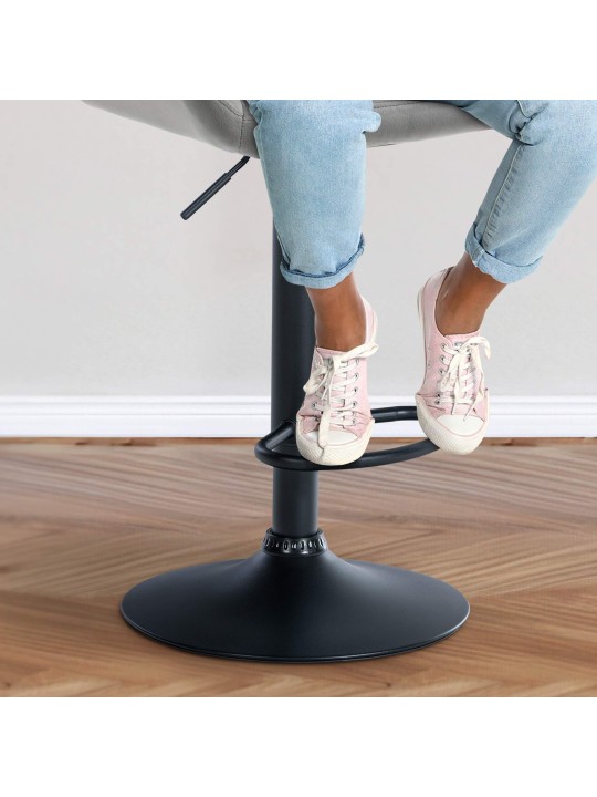 Sada 2 barových stoličiek Braga velvet, sivá