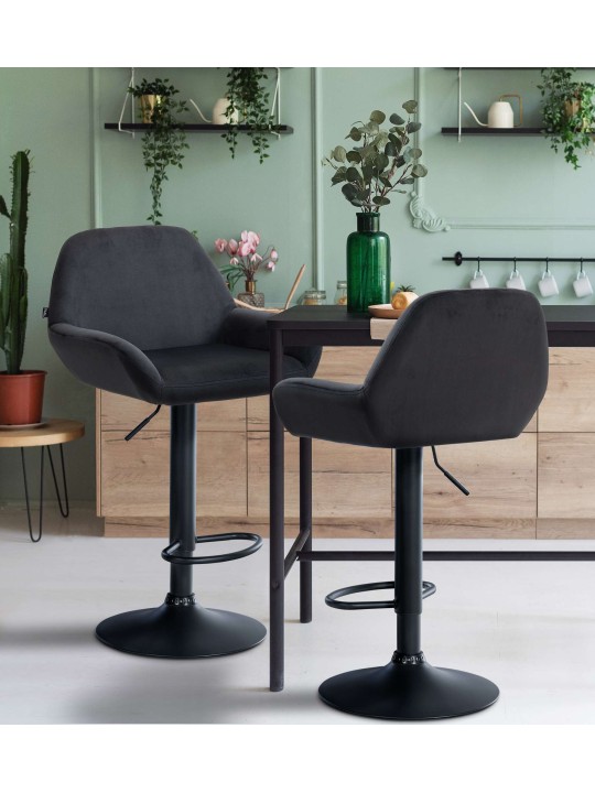 Sada 2 barových stoličiek Braga velvet, čierna