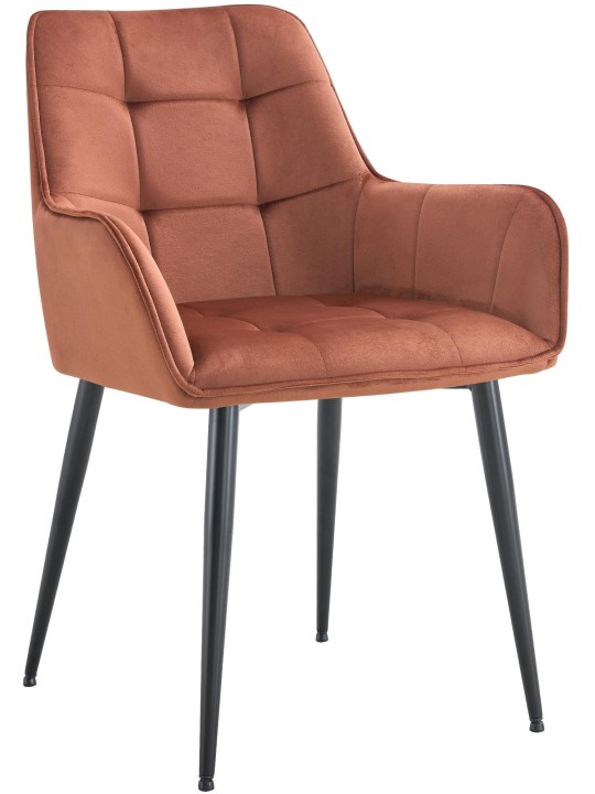 Zamatová jedálenská stolička Ferndale, hnedá