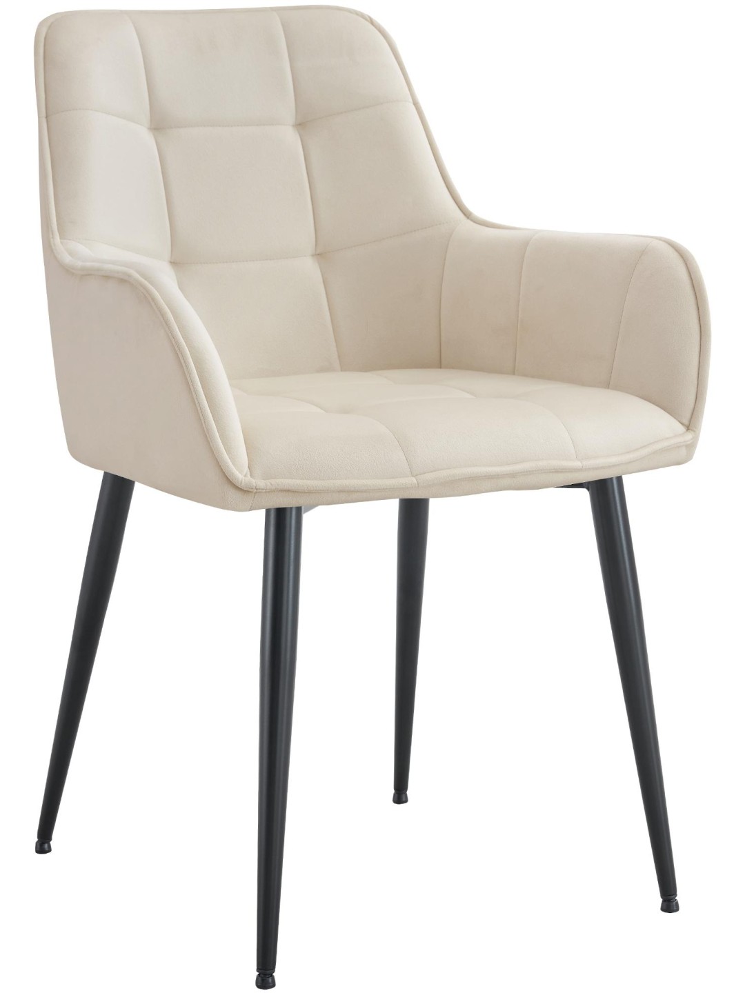 Zamatová jedálenská stolička Ferndale, krémová