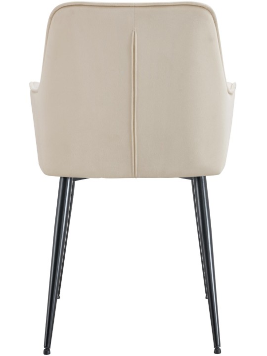 Zamatová jedálenská stolička Ferndale, krémová