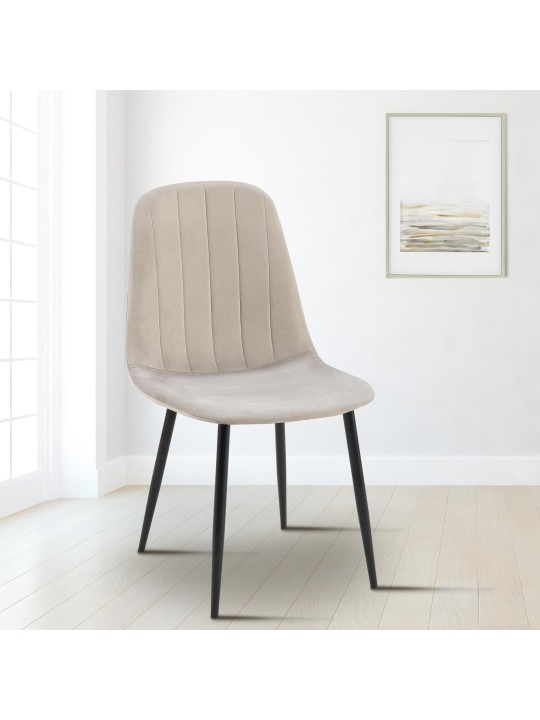 Sada 4 ks jedálenských stoličiek Baxter velvet, sivá