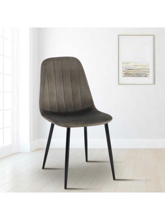 Sada 4 ks jedálenských stoličiek Baxter velvet, antracitová