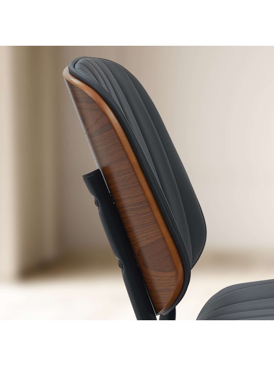Kreslo pre návštevy Tiffin z umelej kože, orech/čierna