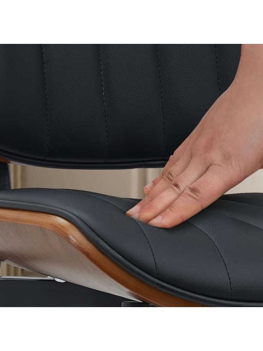 Kreslo pre návštevy Tiffin z umelej kože, orech/čierna