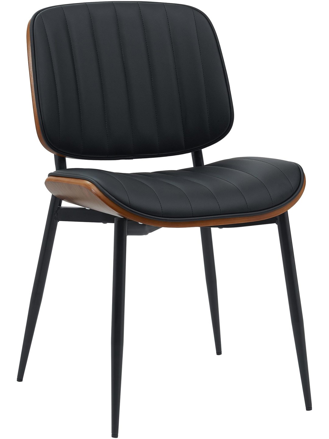 Kreslo pre návštevy Tiffin z umelej kože, orech/čierna