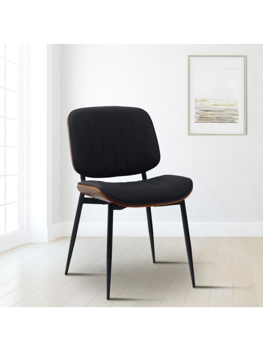 Stolička pre návštevy Tiffin látka, orech/čierna