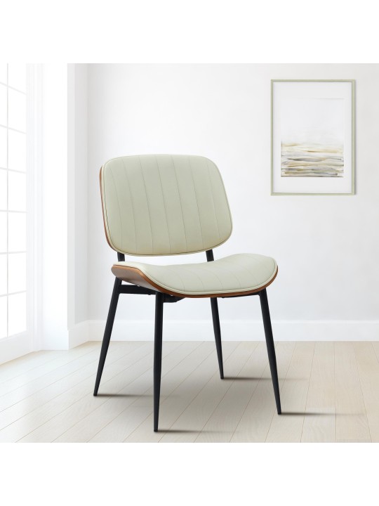 Kreslo pre návštevy Tiffin z umelej kože, orech/krémová