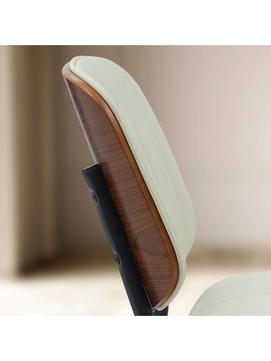 Kreslo pre návštevy Tiffin z umelej kože, orech/krémová