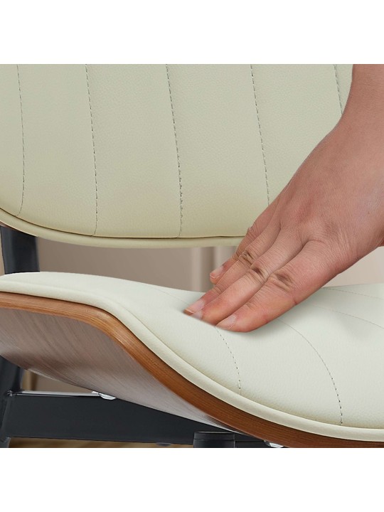 Kreslo pre návštevy Tiffin z umelej kože, orech/krémová