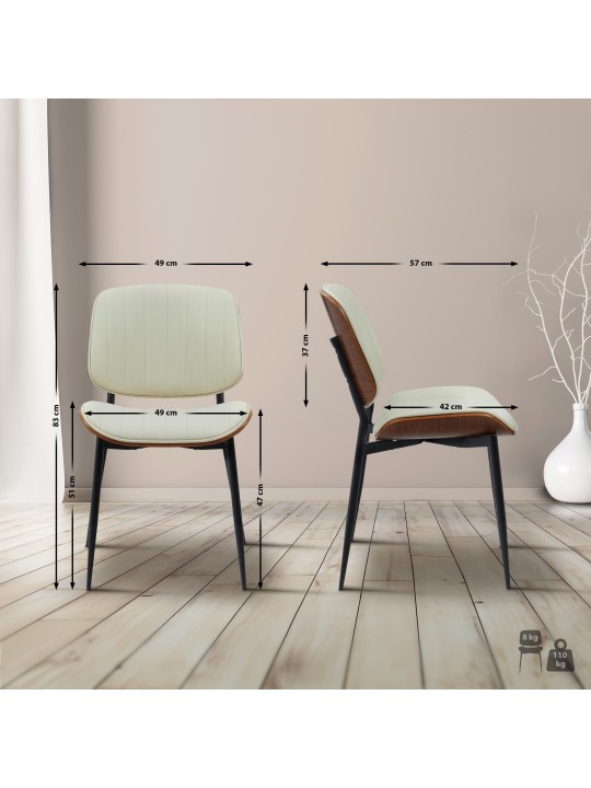 Kreslo pre návštevy Tiffin z umelej kože, orech/krémová