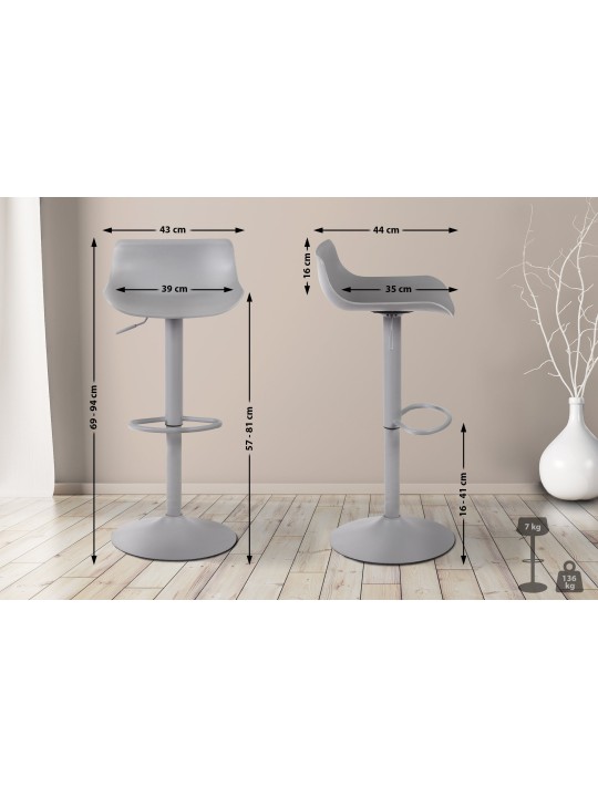 Barová stolička Aveiro, sivá