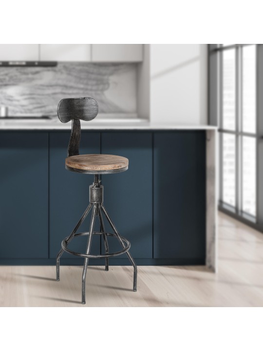 Barová stolička Hanam, antické striebro