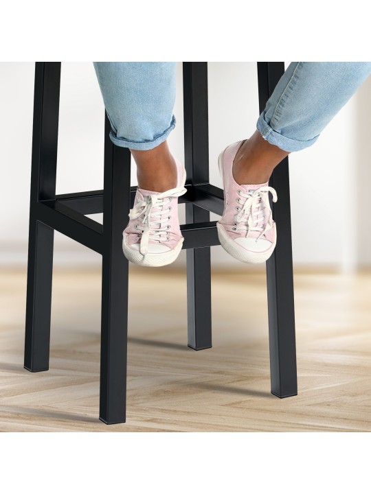 Barová stolička Taylor B85 z umelej kože, čierna