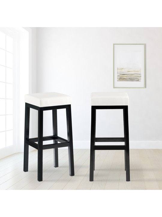 Barová stolička Taylor B85 z umelej kože, biela