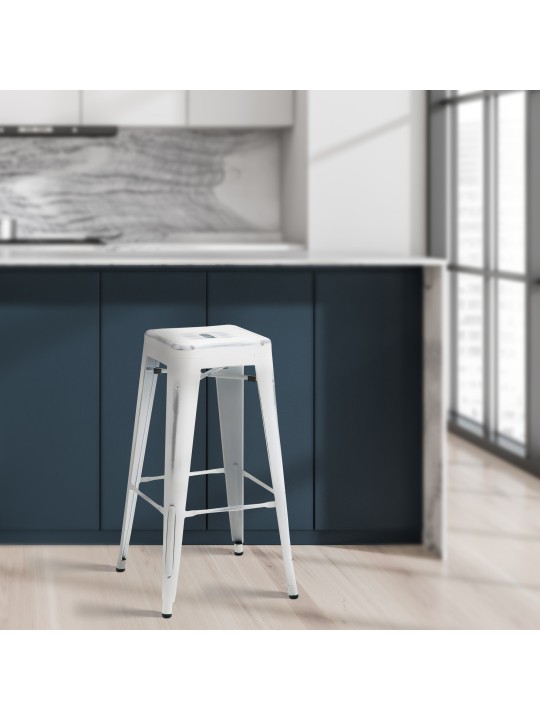 Sada 2 barových stoličiek Joshua, antická biela