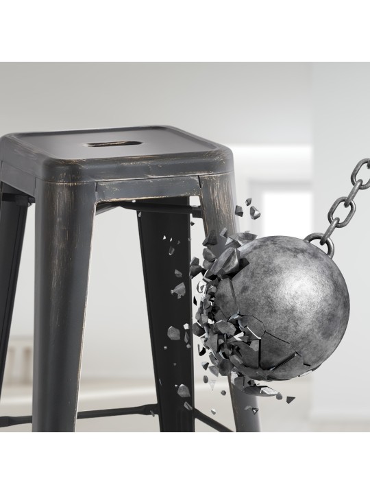 Sada 2 barových stoličiek Joshua, čierna-zlatá