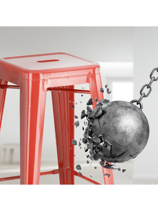 Sada 2 barových stoličiek Joshua, červená