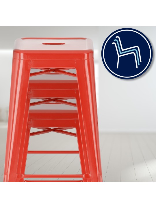 Sada 2 barových stoličiek Joshua, červená