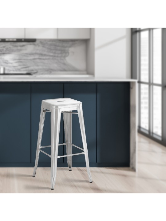 Sada 2 barových stoličiek Joshua, strieborná