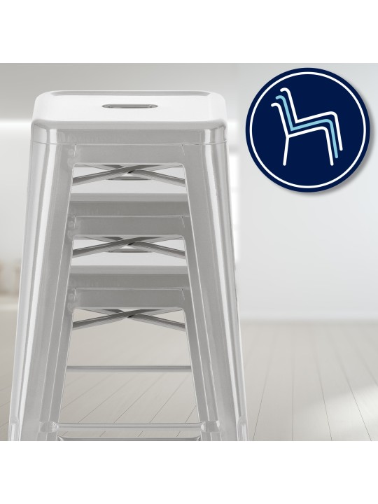 Sada 2 barových stoličiek Joshua, strieborná