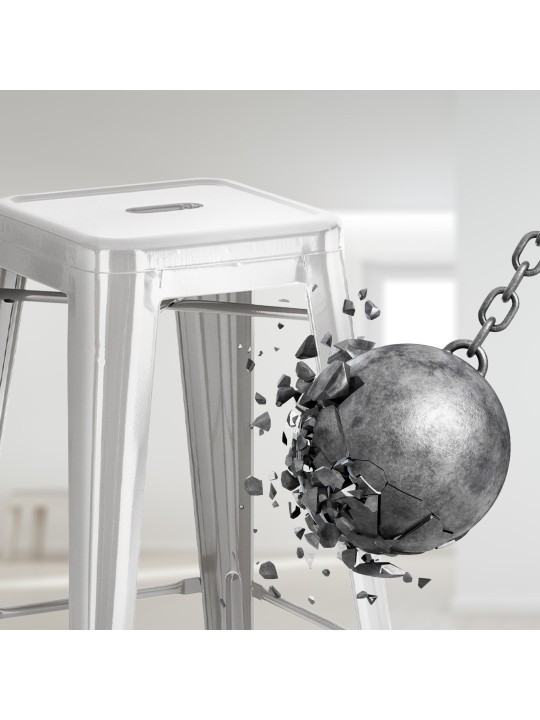 Sada 2 barových stoličiek Joshua, strieborná