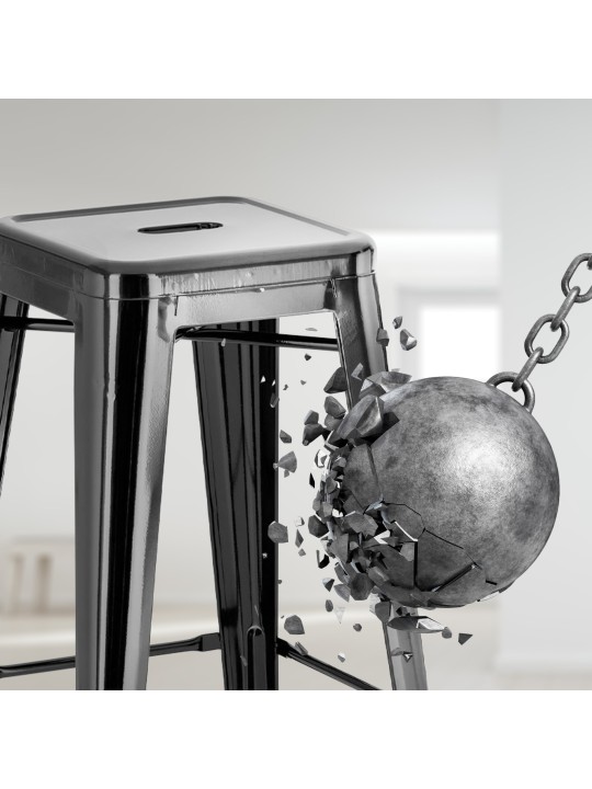 Sada 2 barových stoličiek Joshua, čierna