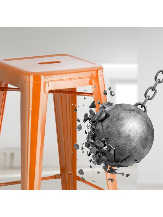 Sada 2 barových stoličiek Joshua, oranžová