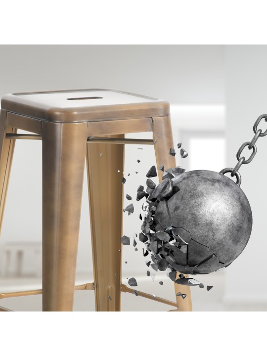 Sada 4 barových stoličiek Joshua, zlatá