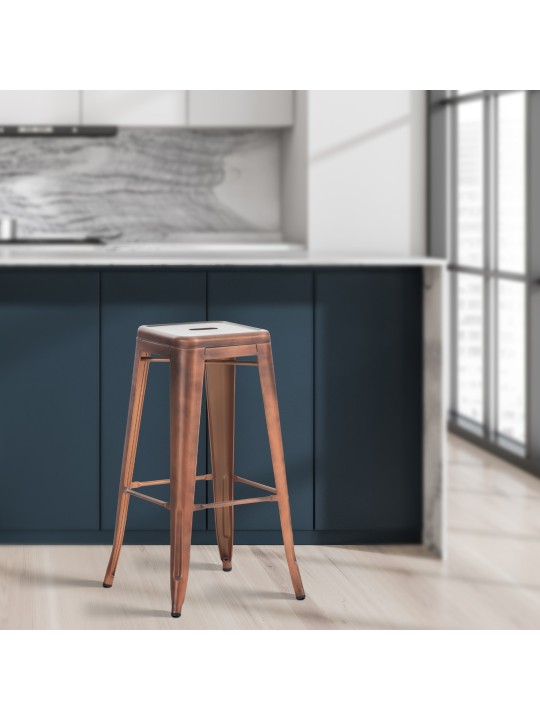 Sada 4 barových stoličiek Joshua, medená