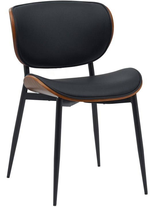 Kreslo pre návštevy Enid imitácia kože, orech/čierna
