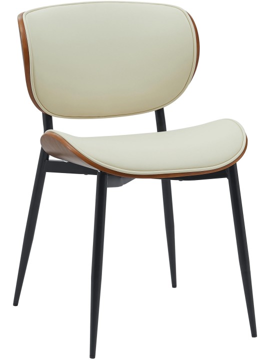 Kreslo pre návštevy Enid imitácia kože, orech/krémová