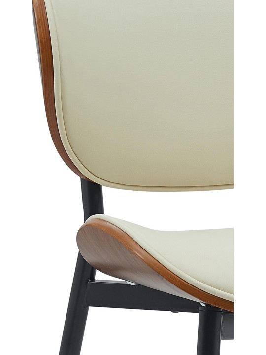 Kreslo pre návštevy Enid imitácia kože, orech/krémová