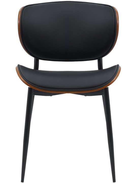 Kreslo pre návštevy Enid imitácia kože, orech/čierna