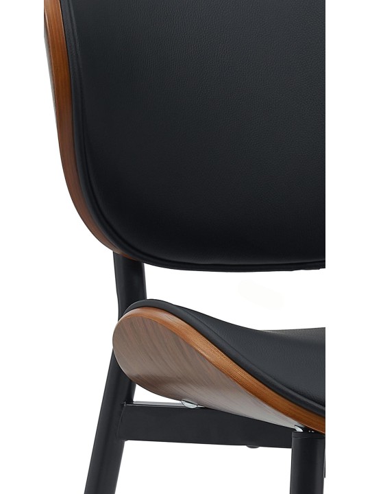 Kreslo pre návštevy Enid imitácia kože, orech/čierna