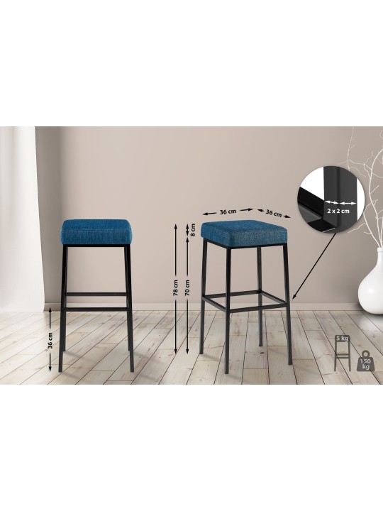 Barová stolička Montreal B80 látka, modrá