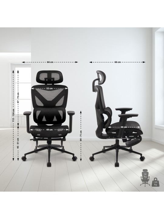 Kancelárska stolička Reston, čierna/čierna