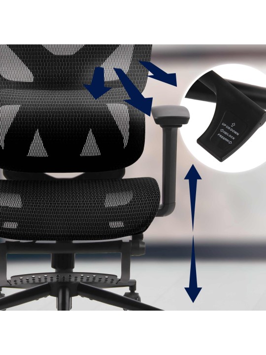 Kancelárska stolička Reston, čierna/čierna