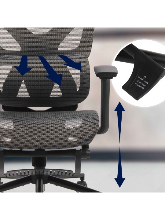 Kancelárska stolička Reston, čierna/sivá