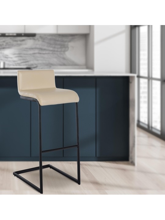 Barová stolička Newport z umelej kože B, krémová