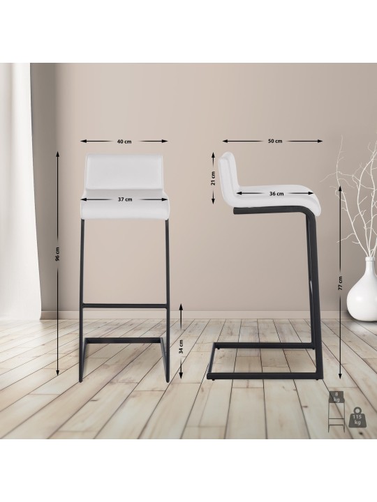 Barová stolička Newport z umelej kože B, biela