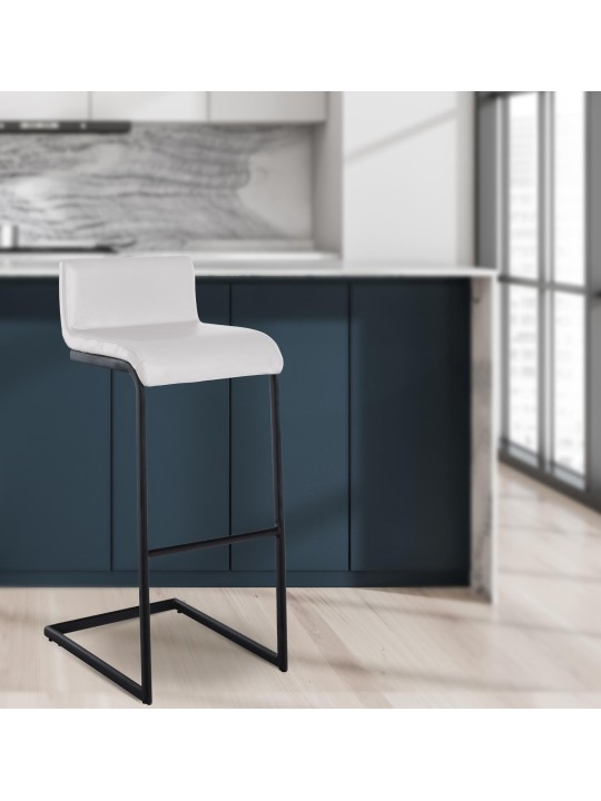 Barová stolička Newport z umelej kože B, biela