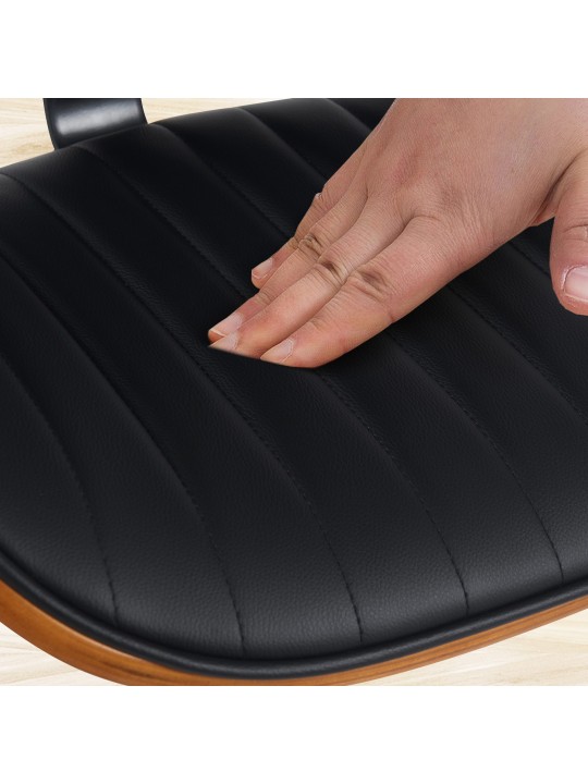 Barová stolička Clawson z umelej kože, orech/čierna