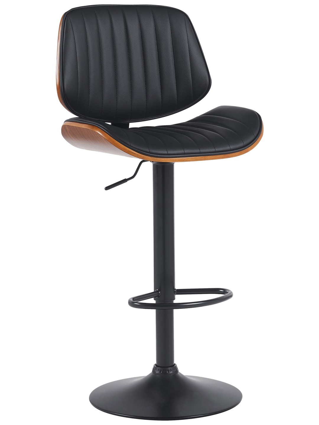 Barová stolička Clawson z umelej kože, orech/čierna