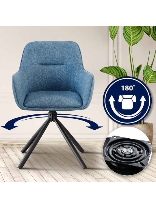 Tkanina na stoličku Tipton, modrá