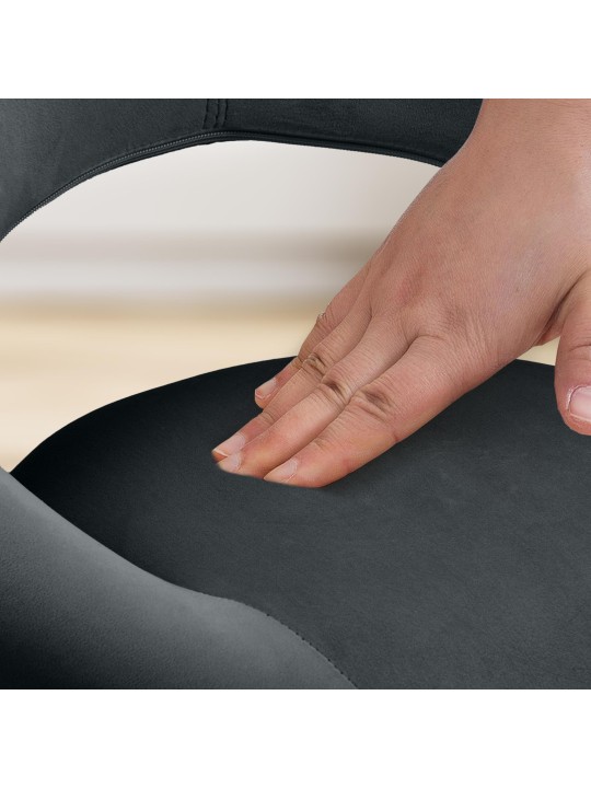 Barová stolička Olinda velvet chrome, čierna