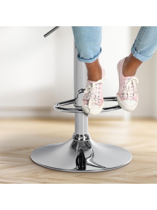 Barová stolička Olinda velvet chrome, čierna