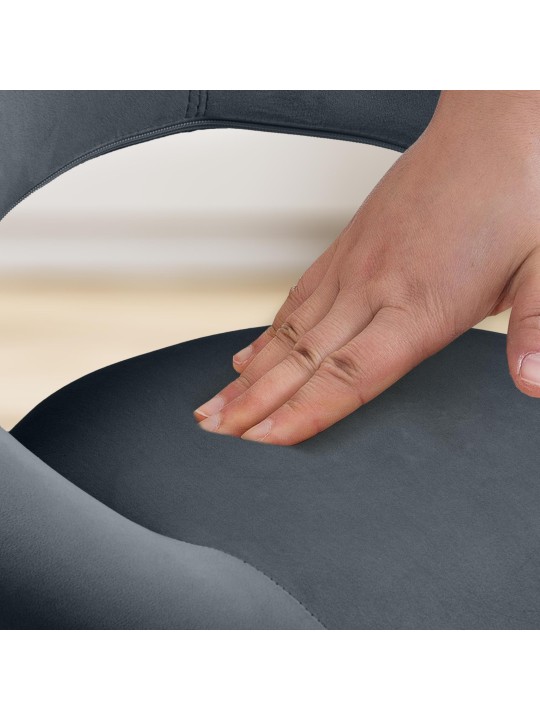 Barová stolička Olinda velvet, tmavosivá