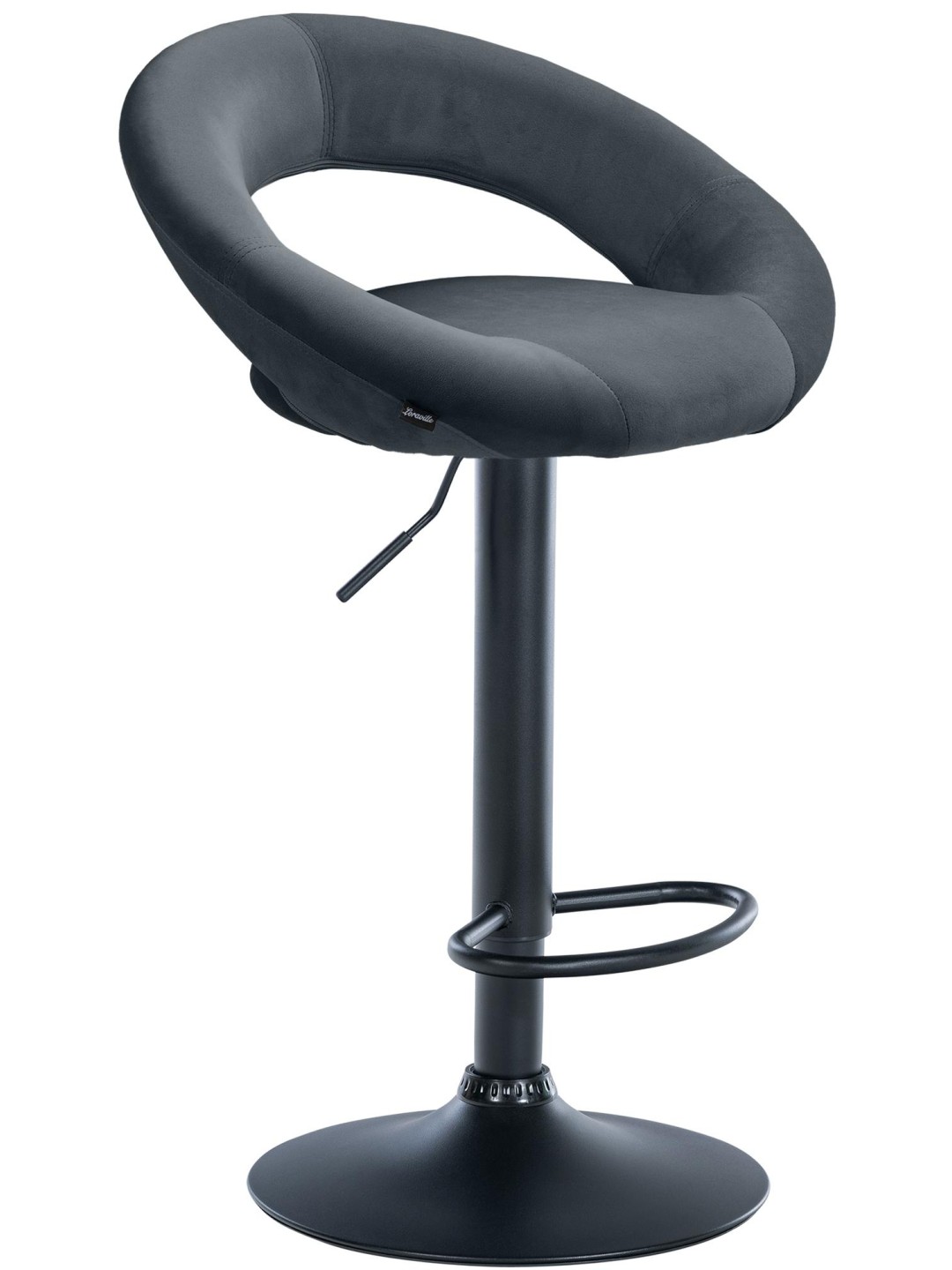 Barová stolička Olinda velvet, tmavosivá